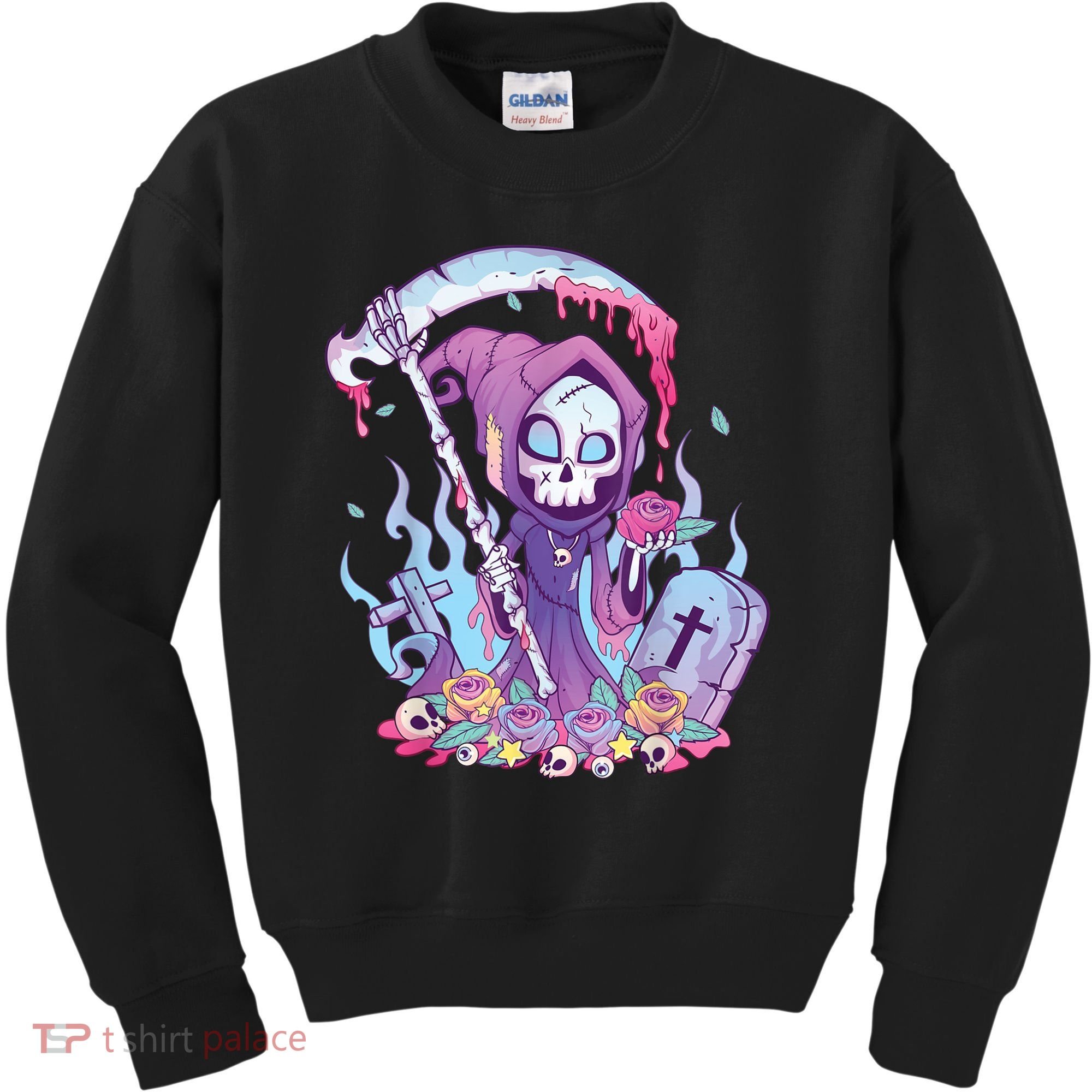 Pastel Goth Creepy Death Grim Reaper Kawaii Occult Menhera Kids Sweatshirt