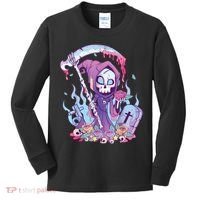 Pastel Goth Creepy Death Grim Reaper Kawaii Occult Menhera Kids Long Sleeve Shirt thumb 0