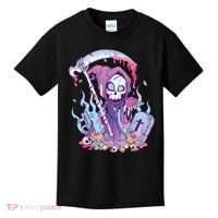 Pastel Goth Creepy Death Grim Reaper Kawaii Occult Menhera Kids T-Shirt thumb 0