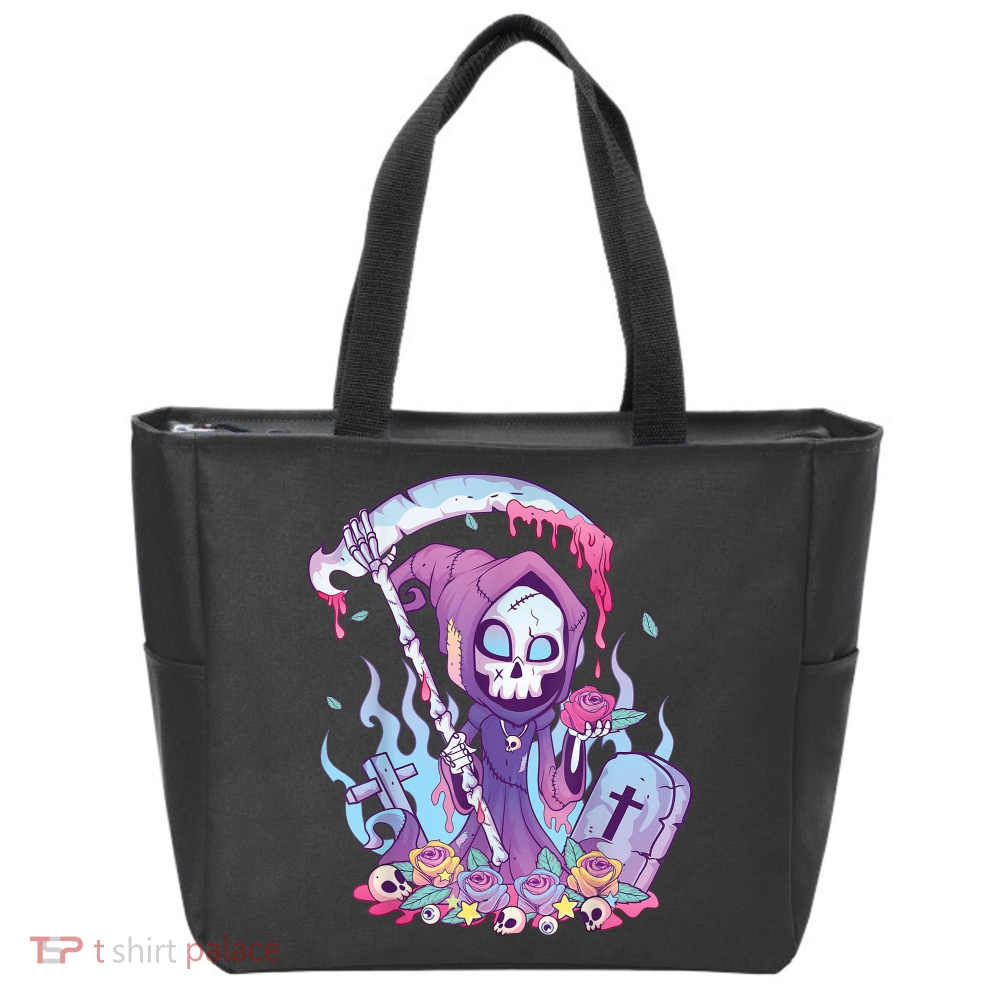 Pastel Goth Creepy Death Grim Reaper Kawaii Occult Menhera Tote Bag