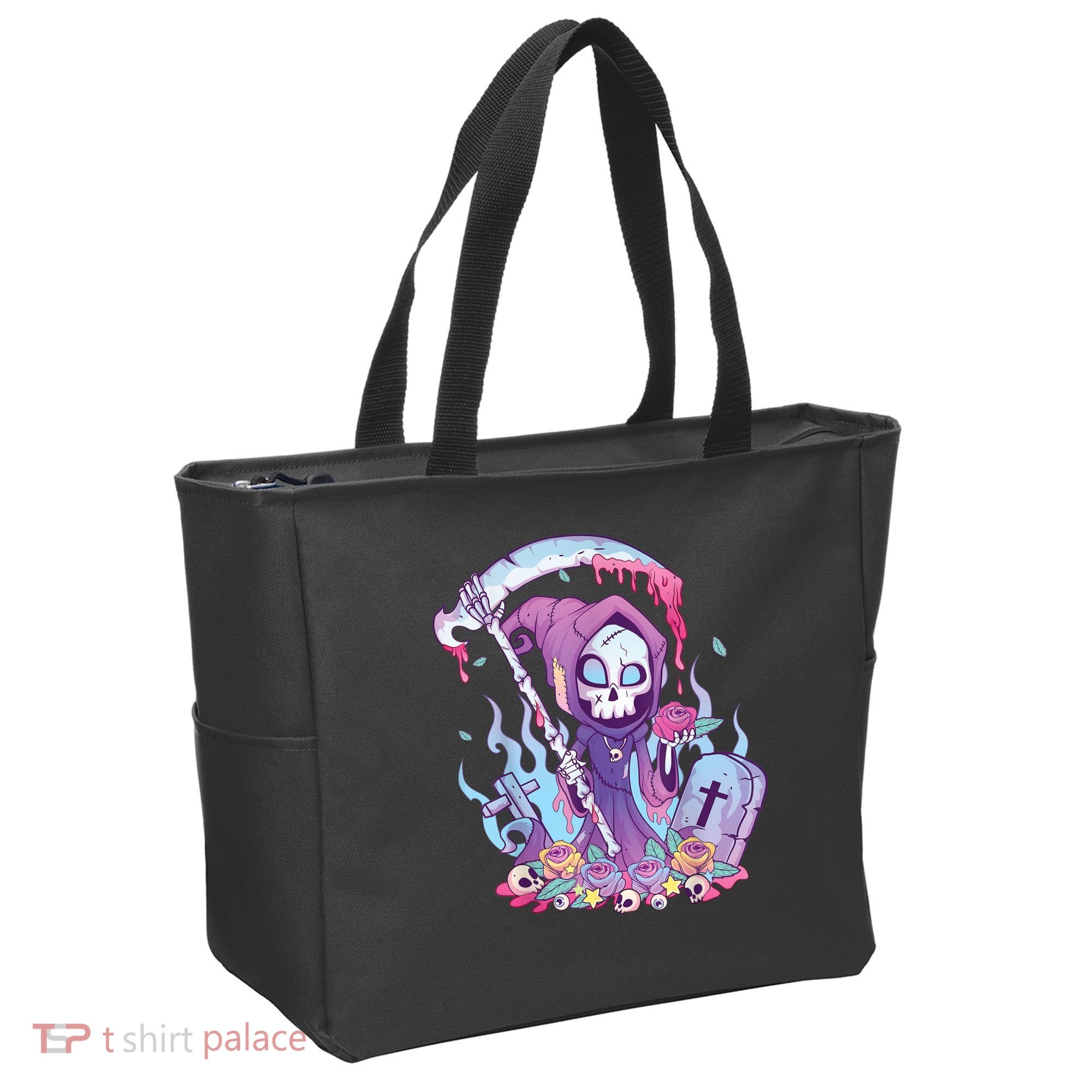 Pastel Goth Creepy Death Grim Reaper Kawaii Occult Menhera Tote Bag