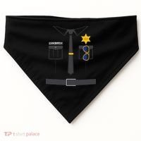 Prison Guard Correctional Officer Easy Halloween Costume Fun USA-Made Doggie Bandana thumb 0