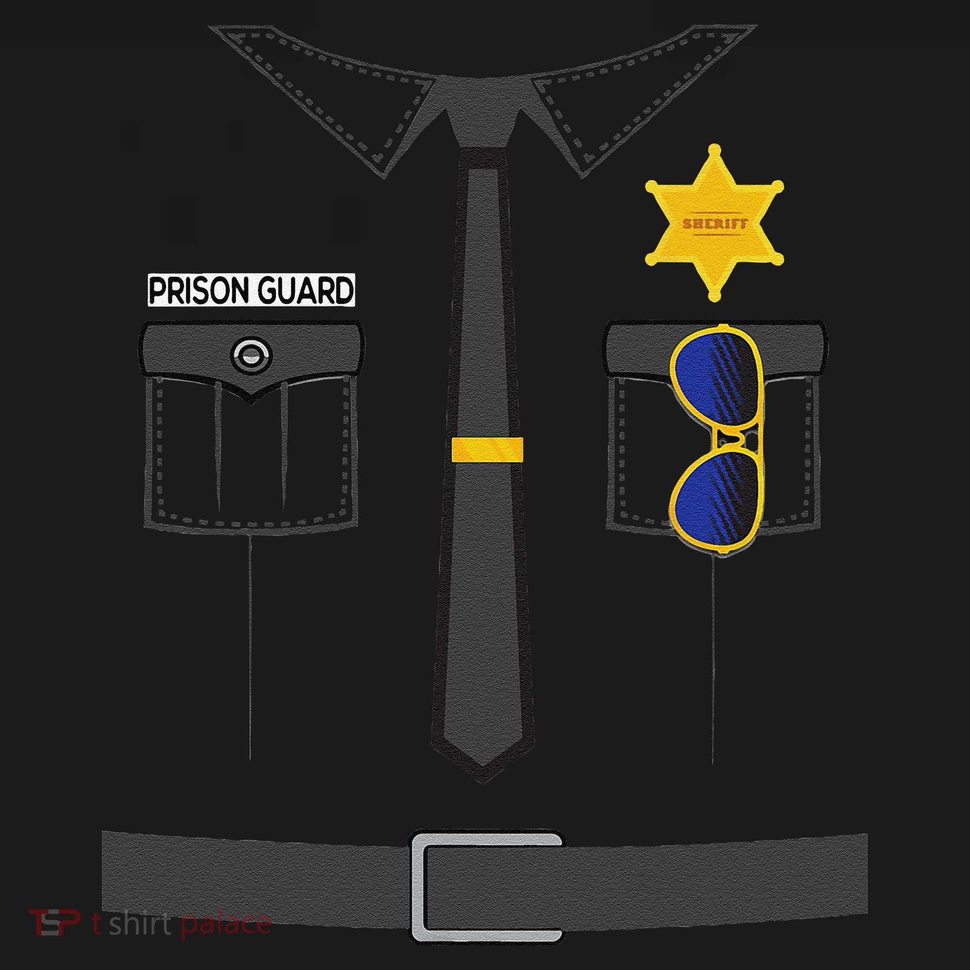 Prison Guard Correctional Officer Easy Halloween Costume Fun USA-Made Doggie Bandana