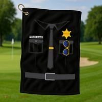 Prison Guard Correctional Officer Easy Halloween Costume Fun Golf Towel thumb 1