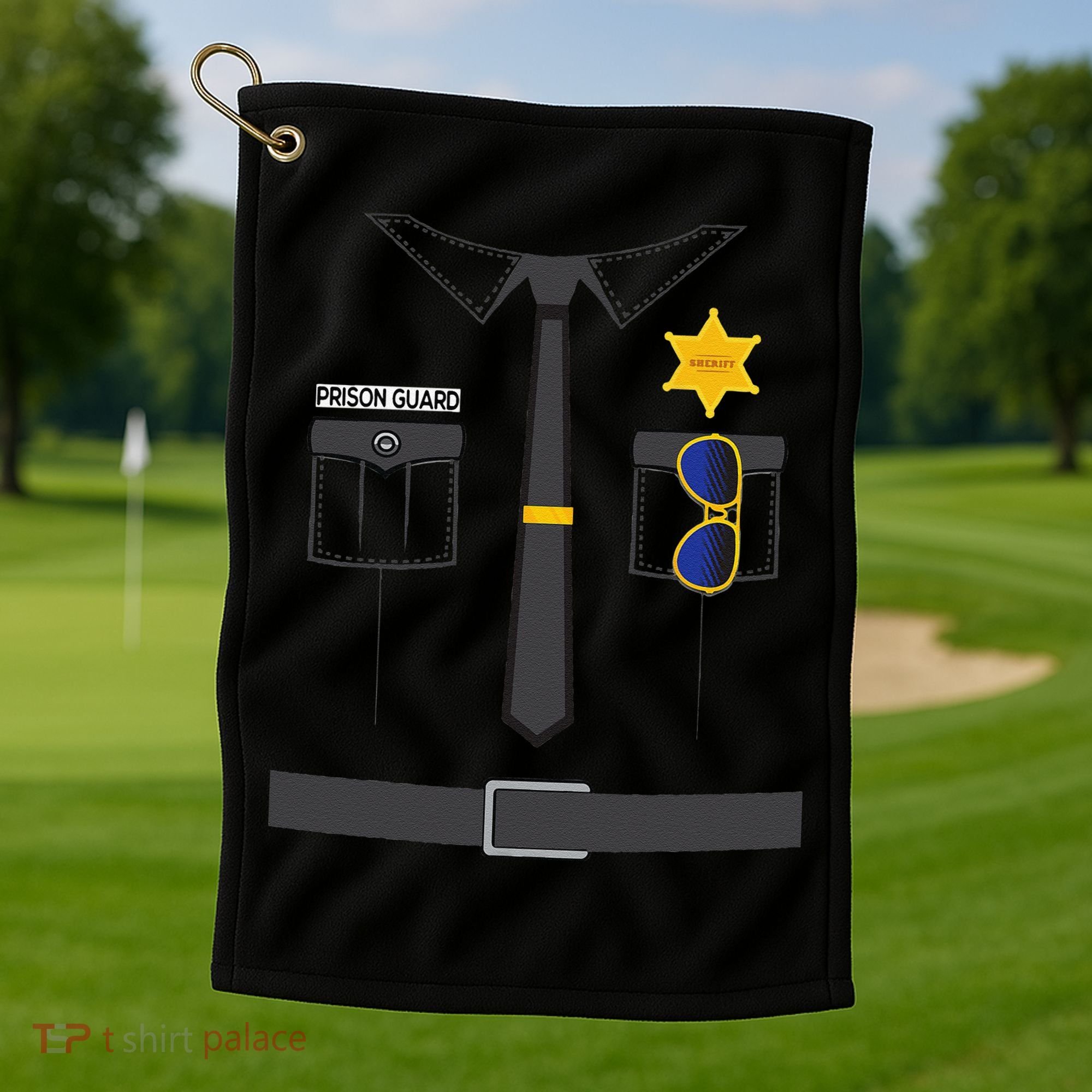 Prison Guard Correctional Officer Easy Halloween Costume Fun Golf Towel