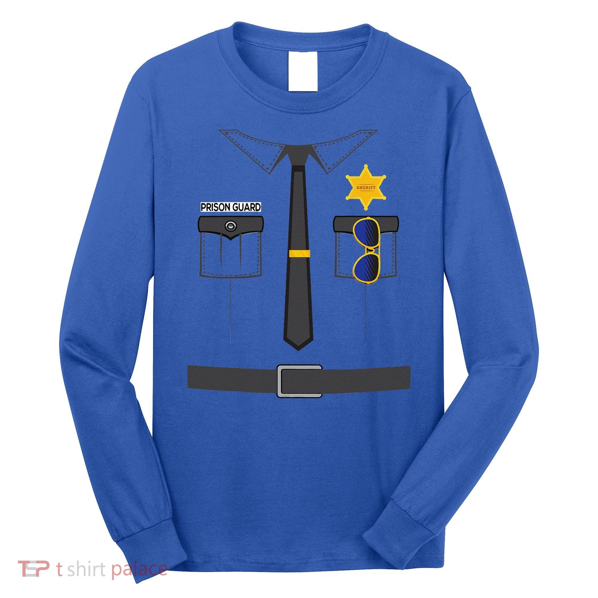 Prison Guard Correctional Officer Easy Halloween Costume Fun Long Sleeve Shirt