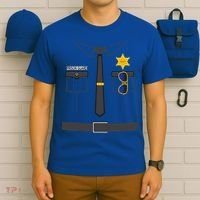 Prison Guard Correctional Officer Easy Halloween Costume Fun T-Shirt thumb 6