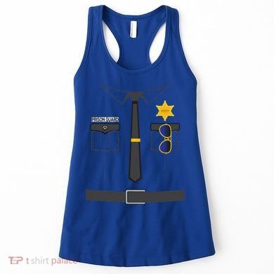 Prison Guard Correctional Officer Easy Halloween Costume Fun Women's Tank Top