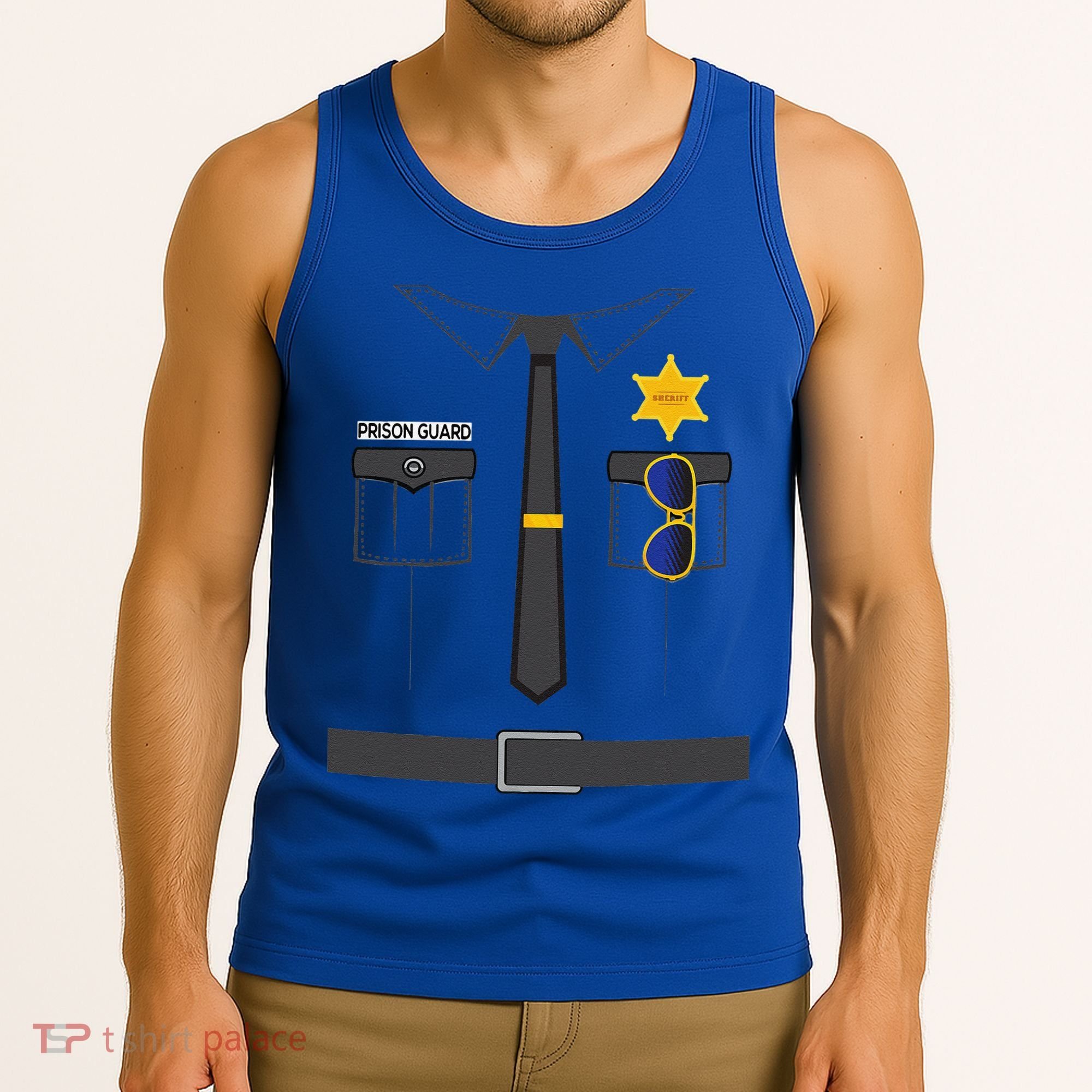 Prison Guard Correctional Officer Easy Halloween Costume Fun Tank Top