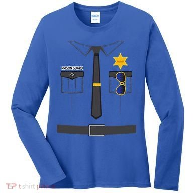 Prison Guard Correctional Officer Easy Halloween Costume Fun Women's Long Sleeve Shirt