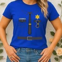 Prison Guard Correctional Officer Easy Halloween Costume Fun Women's T-Shirt thumb 2