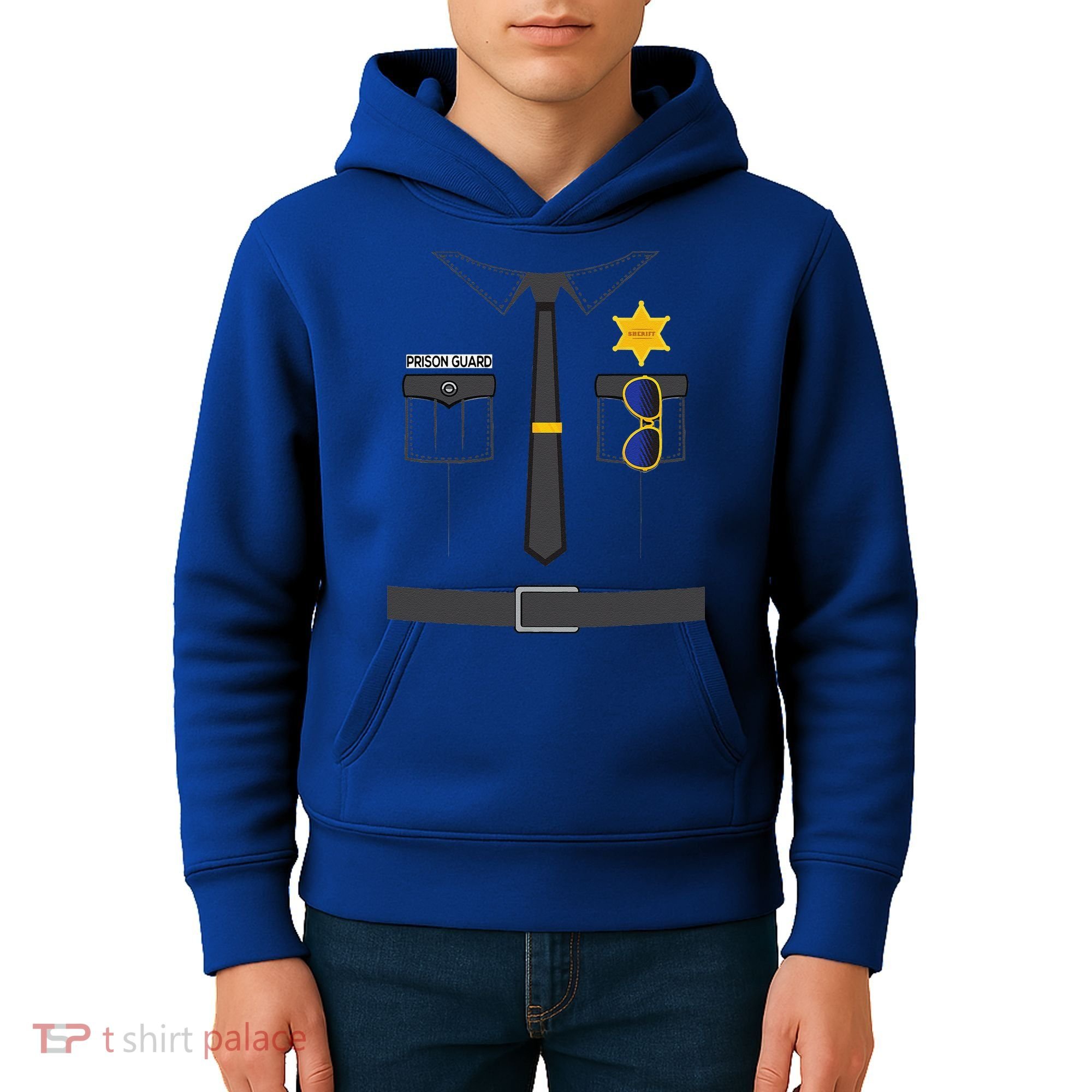 Prison Guard Correctional Officer Easy Halloween Costume Fun Kids Hoodie