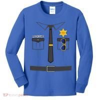 Prison Guard Correctional Officer Easy Halloween Costume Fun Kids Long Sleeve Shirt thumb 0