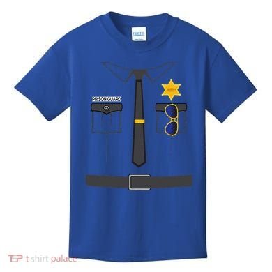 Prison Guard Correctional Officer Easy Halloween Costume Fun Kids T-Shirt