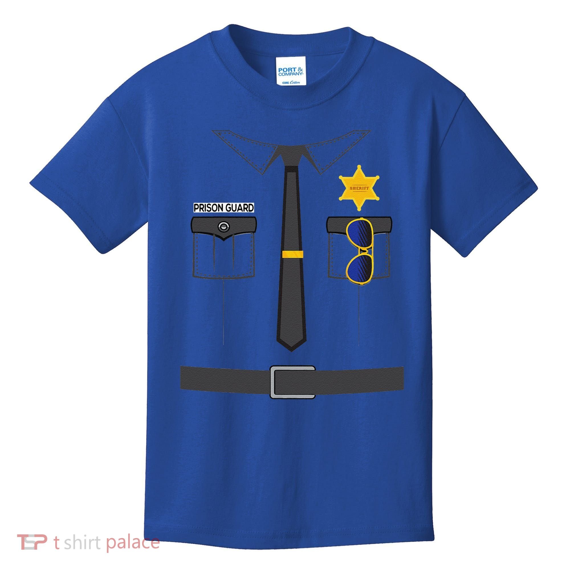 Prison Guard Correctional Officer Easy Halloween Costume Fun Kids T-Shirt