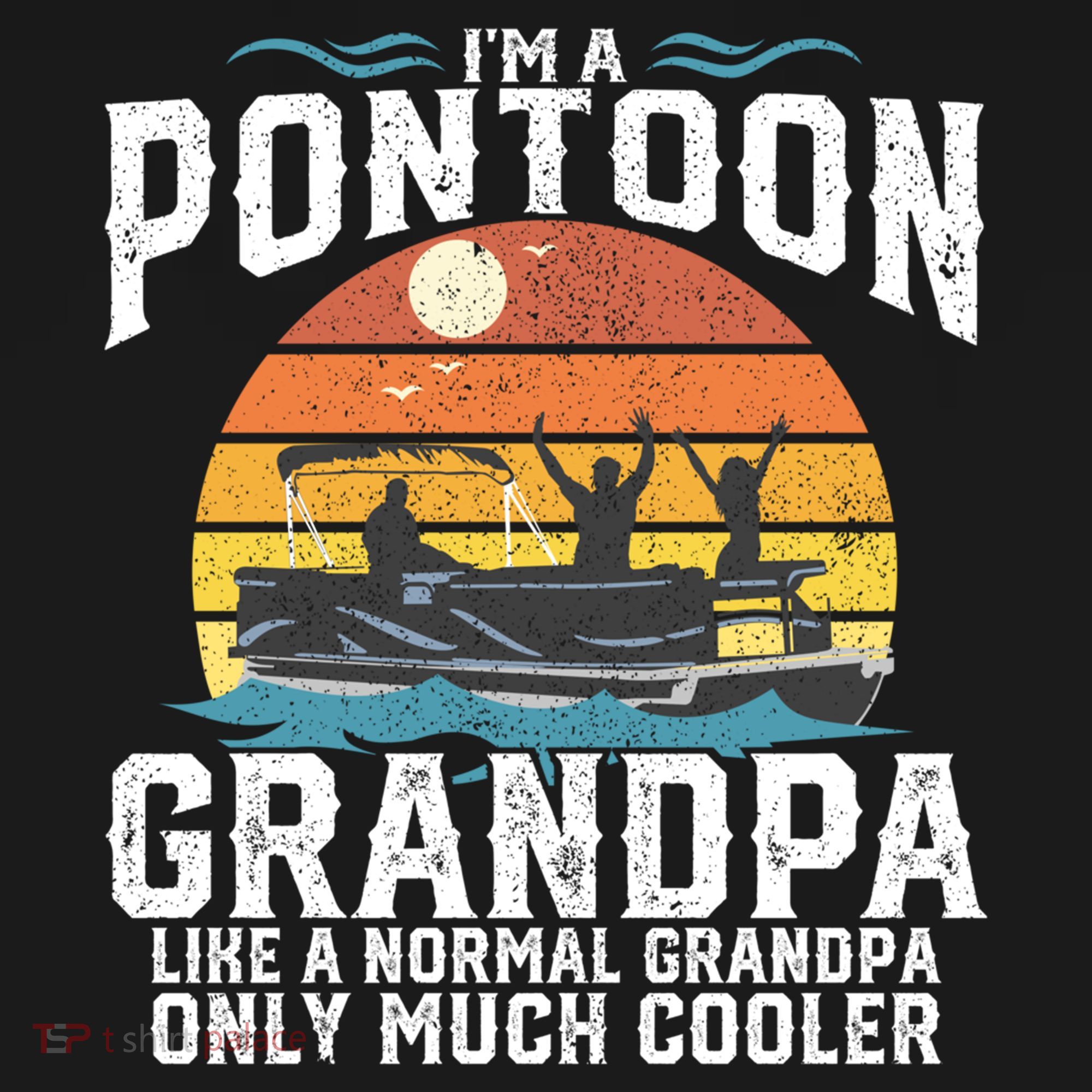 Pontoon Grandpa Captain Retro Funny Boating Fathers Day Gift Bucket Hat