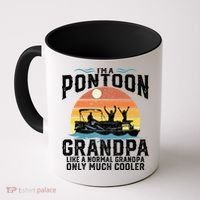 Pontoon Grandpa Captain Retro Funny Boating Fathers Day Gift Coffee Mug thumb 0