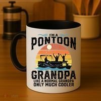 Pontoon Grandpa Captain Retro Funny Boating Fathers Day Gift Coffee Mug thumb 4
