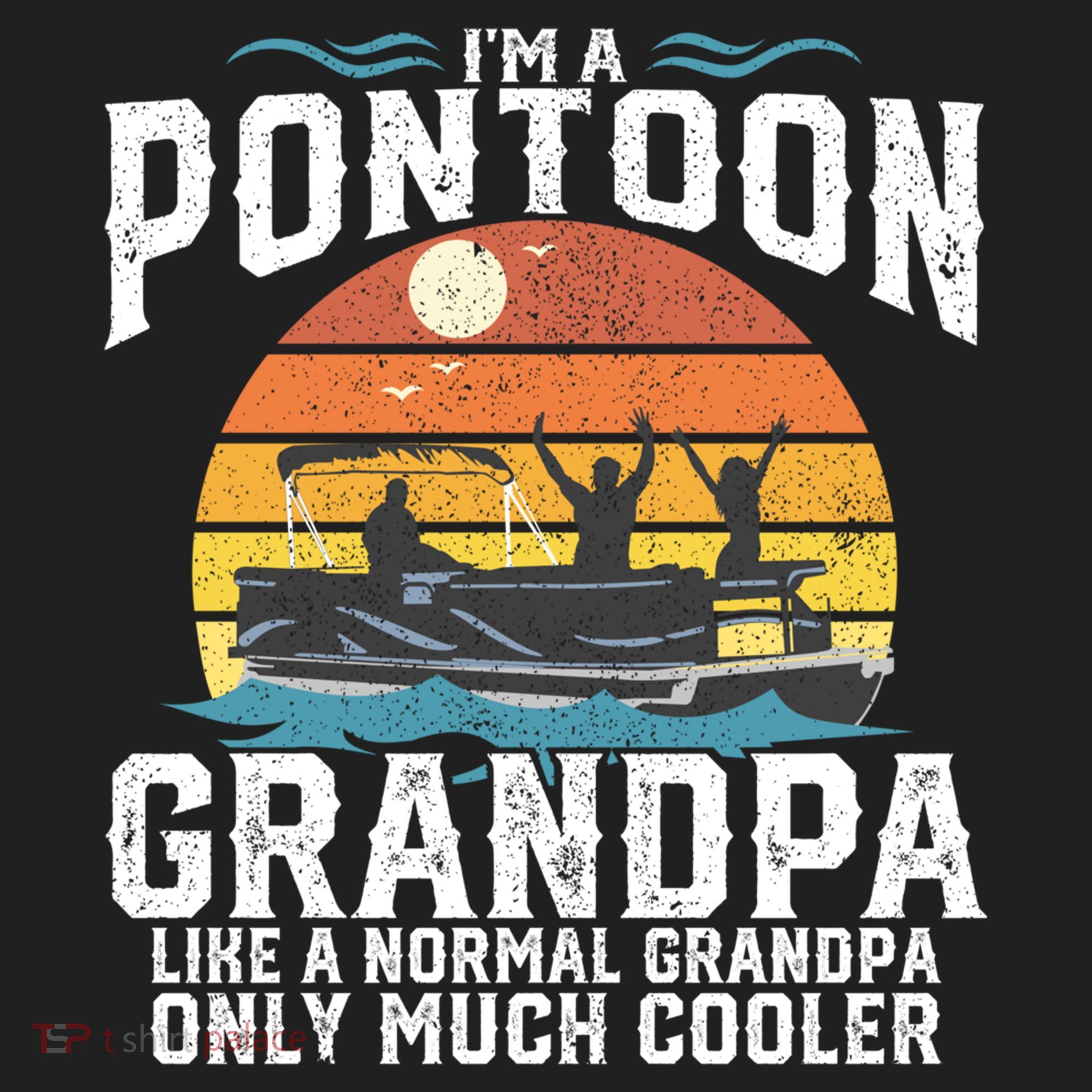 Pontoon Grandpa Captain Retro Funny Boating Fathers Day Gift Beanie