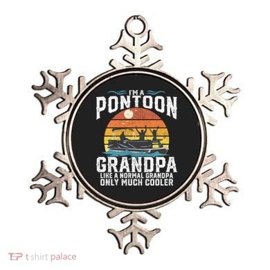 Pontoon Grandpa Captain Retro Funny Boating Fathers Day Gift Ornament