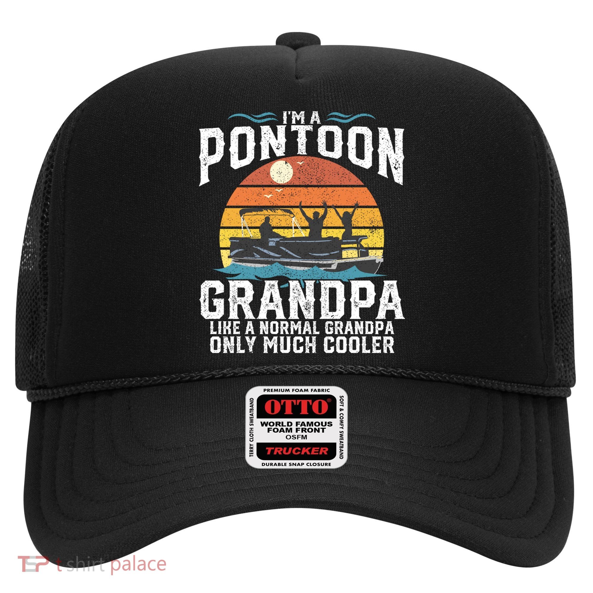 Pontoon Grandpa Captain Retro Funny Boating Fathers Day Gift Hat