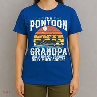 Pontoon Grandpa Captain Retro Funny Boating Fathers Day Gift T-Shirt thumb 4