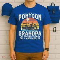 Pontoon Grandpa Captain Retro Funny Boating Fathers Day Gift T-Shirt thumb 6