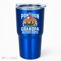 Pontoon Grandpa Captain Retro Funny Boating Fathers Day Gift Tumbler thumb 0