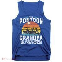 Pontoon Grandpa Captain Retro Funny Boating Fathers Day Gift Tank Top thumb 0