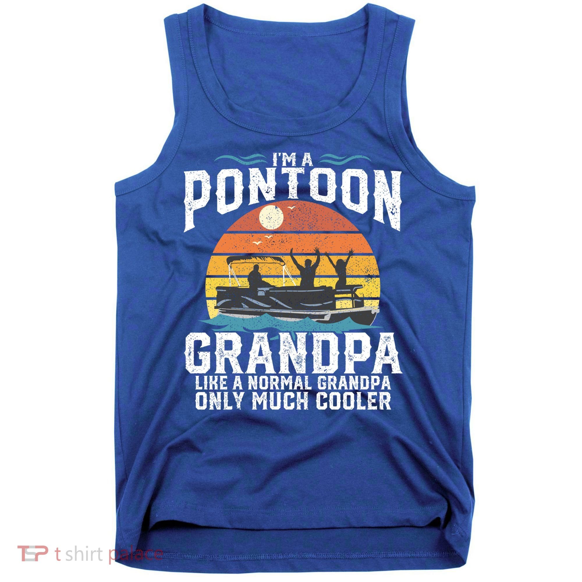Pontoon Grandpa Captain Retro Funny Boating Fathers Day Gift Tank Top