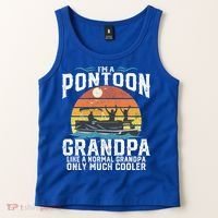 Pontoon Grandpa Captain Retro Funny Boating Fathers Day Gift Tank Top thumb 2