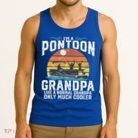 Pontoon Grandpa Captain Retro Funny Boating Fathers Day Gift Tank Top thumb 3
