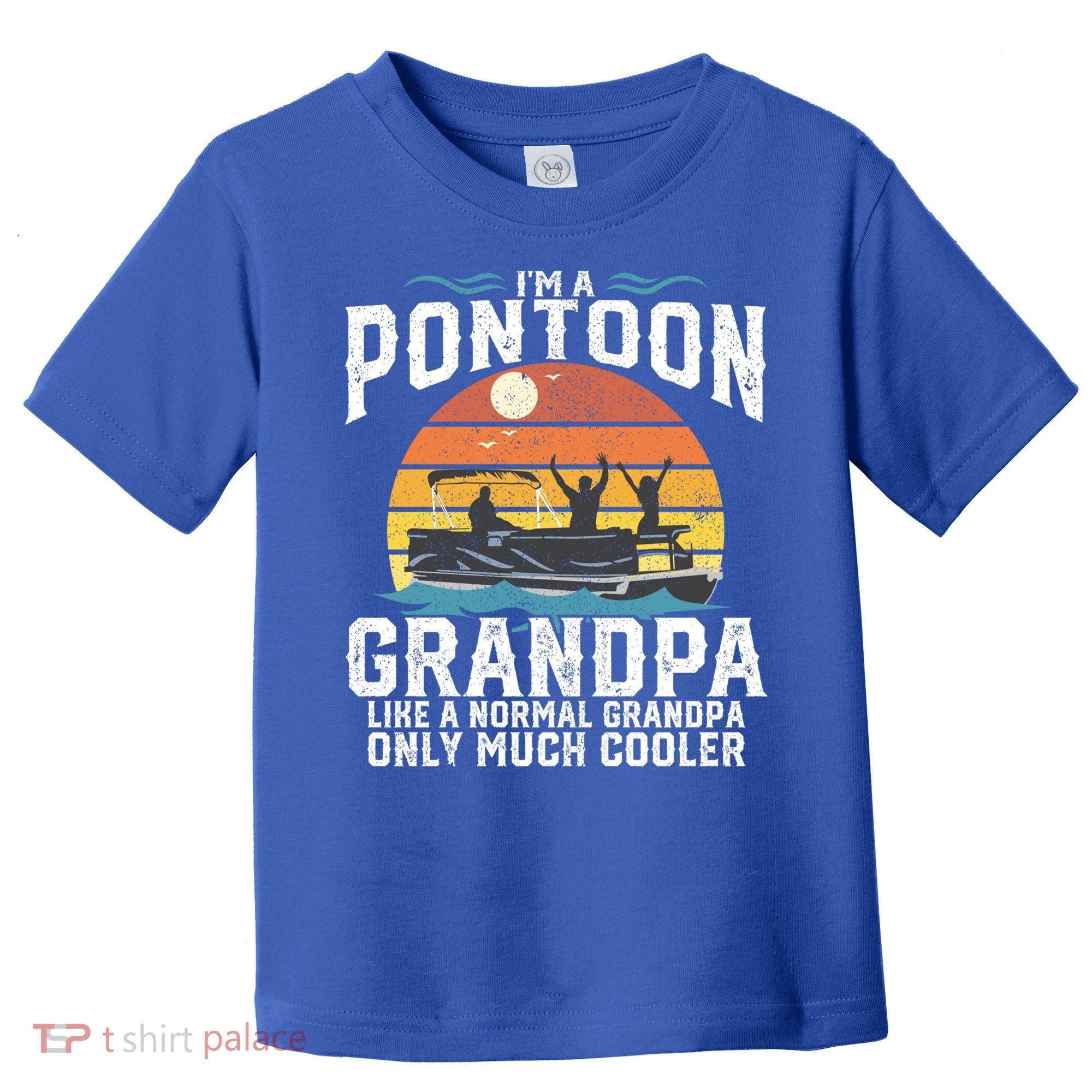 Pontoon Grandpa Captain Retro Funny Boating Fathers Day Gift Toddler T-Shirt