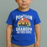 Pontoon Grandpa Captain Retro Funny Boating Fathers Day Gift Toddler T-Shirt thumb 2