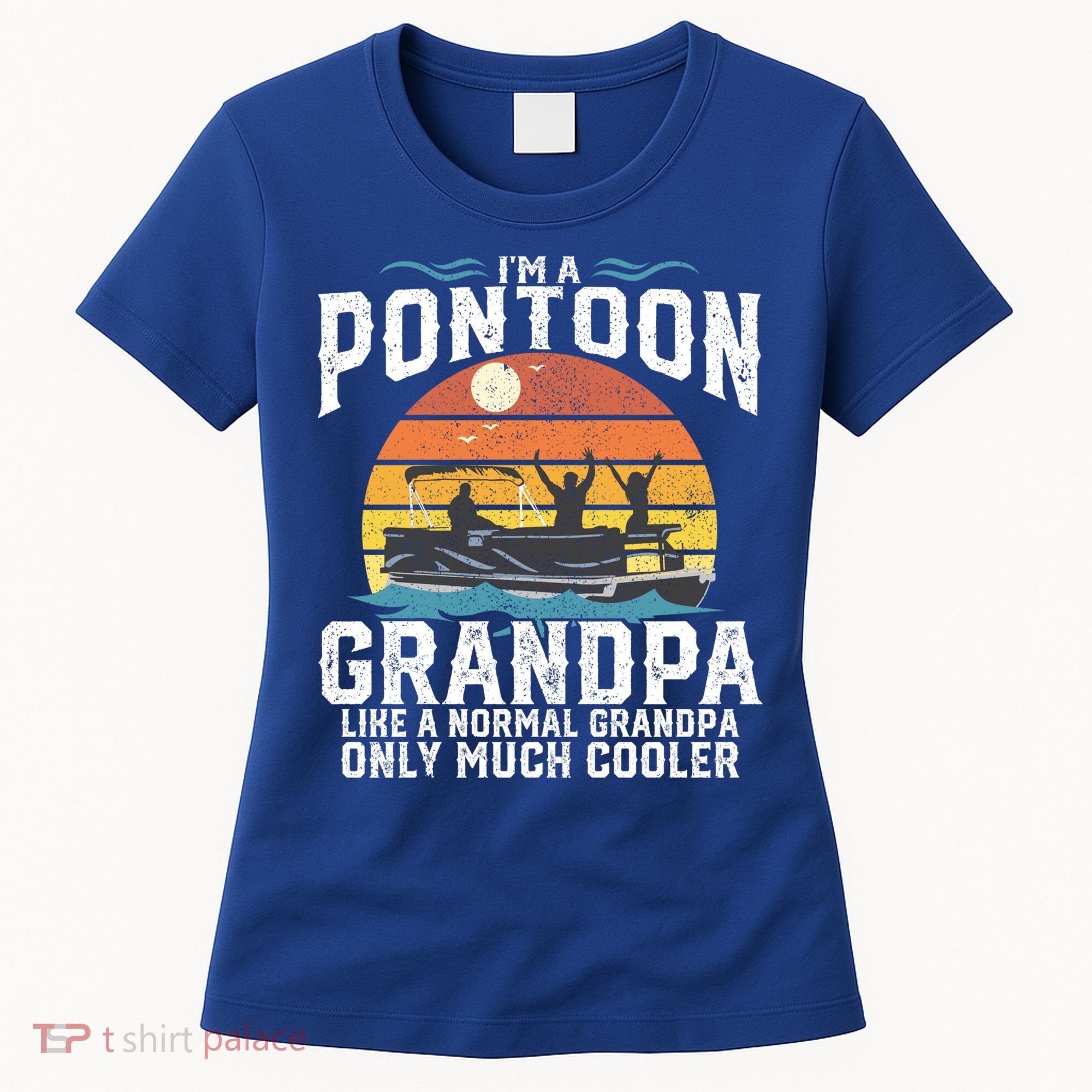 Pontoon Grandpa Captain Retro Funny Boating Fathers Day Gift Women's T-Shirt