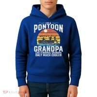 Pontoon Grandpa Captain Retro Funny Boating Fathers Day Gift Kids Hoodie thumb 4