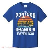 Pontoon Grandpa Captain Retro Funny Boating Fathers Day Gift Kids T-Shirt thumb 0