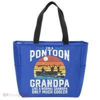 Pontoon Grandpa Captain Retro Funny Boating Fathers Day Gift Tote Bag thumb 0