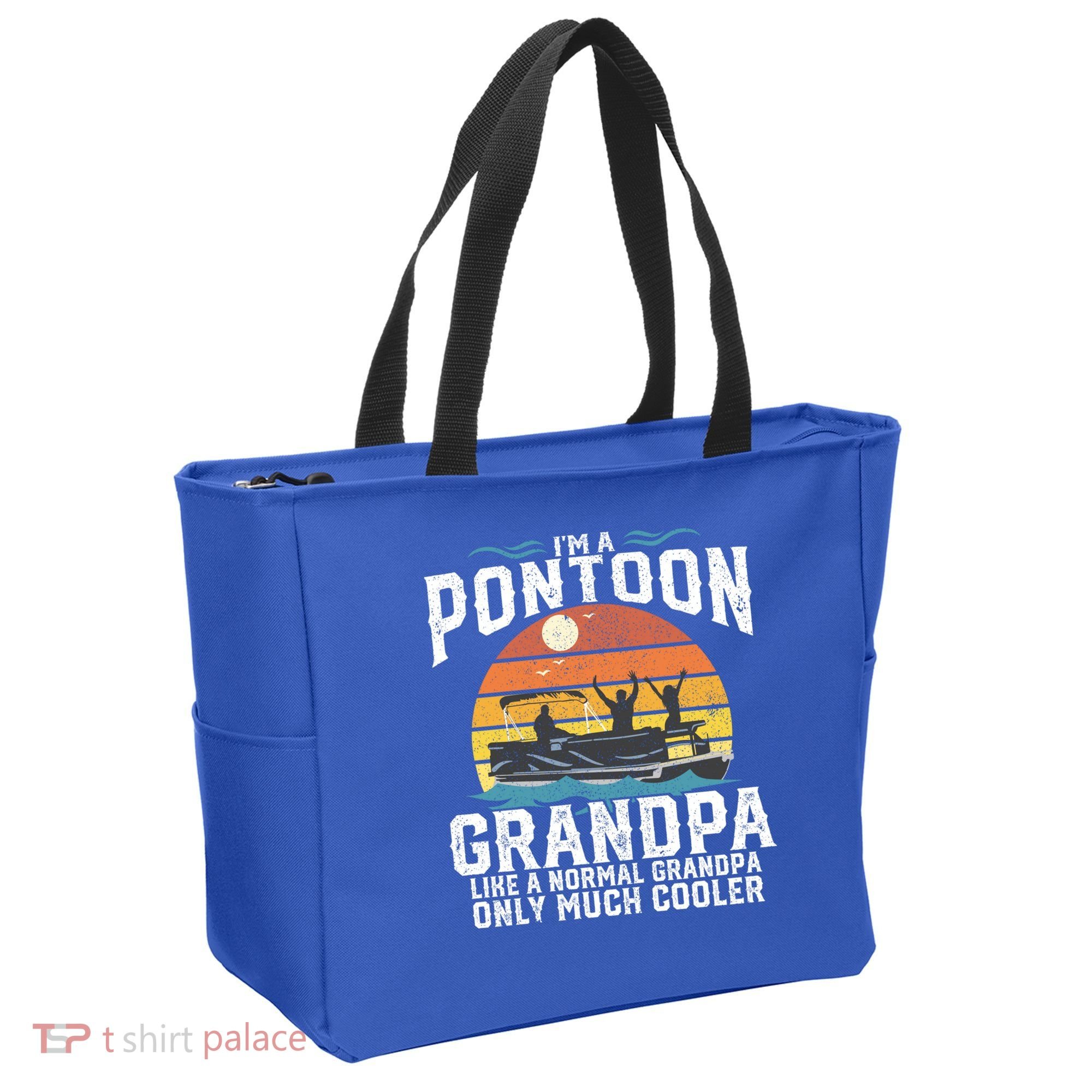 Pontoon Grandpa Captain Retro Funny Boating Fathers Day Gift Tote Bag