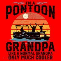Pontoon Grandpa Captain Retro Funny Boating Fathers Day Gift Santa Hat thumb 1