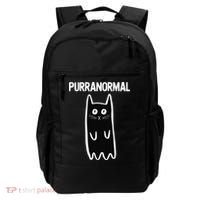Purranormal Ghost Cat Paranormal Halloween Kitty Cat Backpack thumb 0