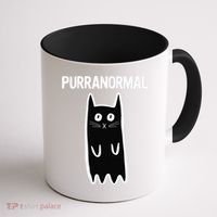 Purranormal Ghost Cat Paranormal Halloween Kitty Cat Coffee Mug thumb 1