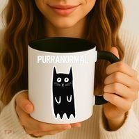Purranormal Ghost Cat Paranormal Halloween Kitty Cat Coffee Mug thumb 3