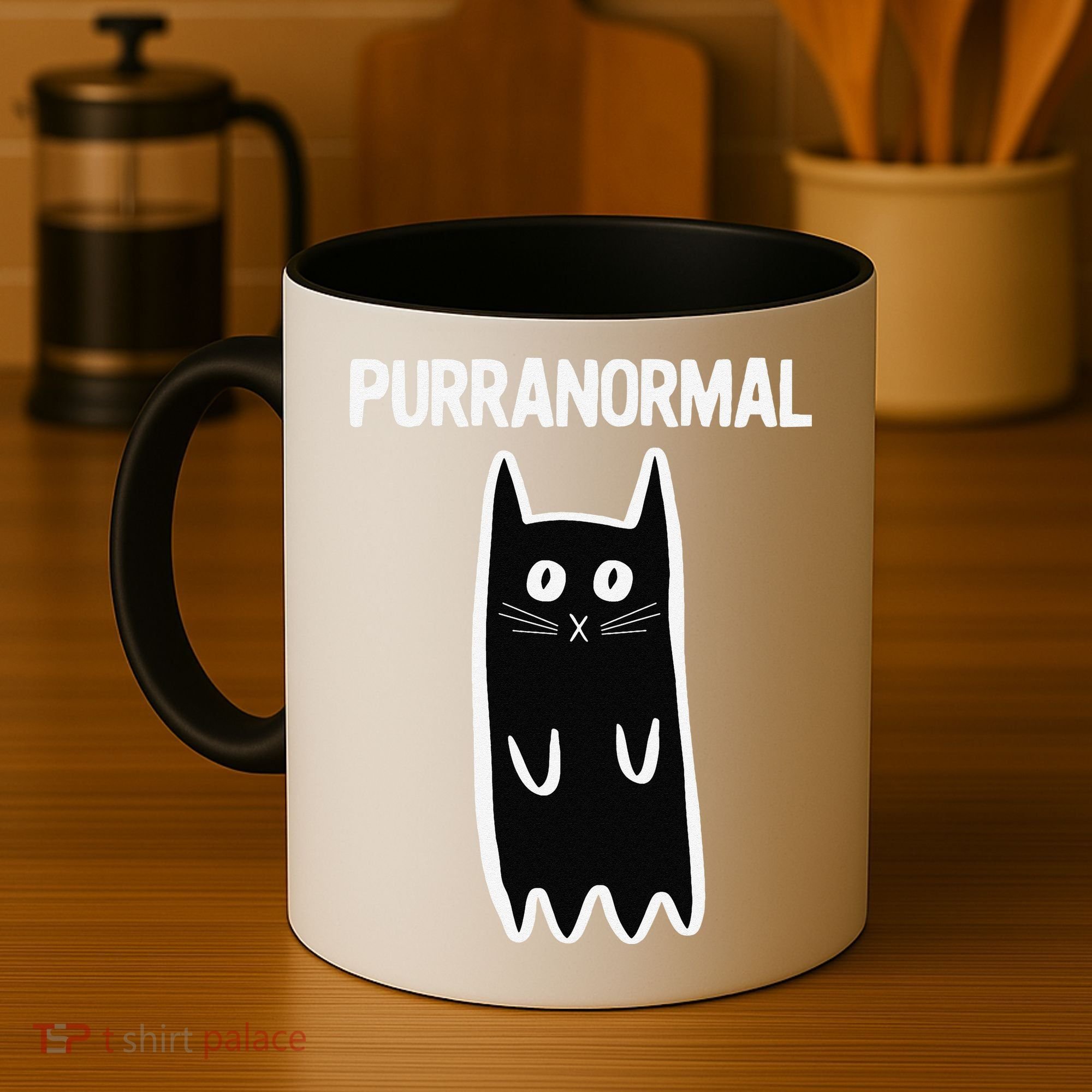 Purranormal Ghost Cat Paranormal Halloween Kitty Cat Coffee Mug