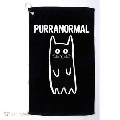 Purranormal Ghost Cat Paranormal Halloween Kitty Cat Golf Towel