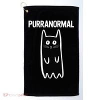Purranormal Ghost Cat Paranormal Halloween Kitty Cat Golf Towel thumb 0