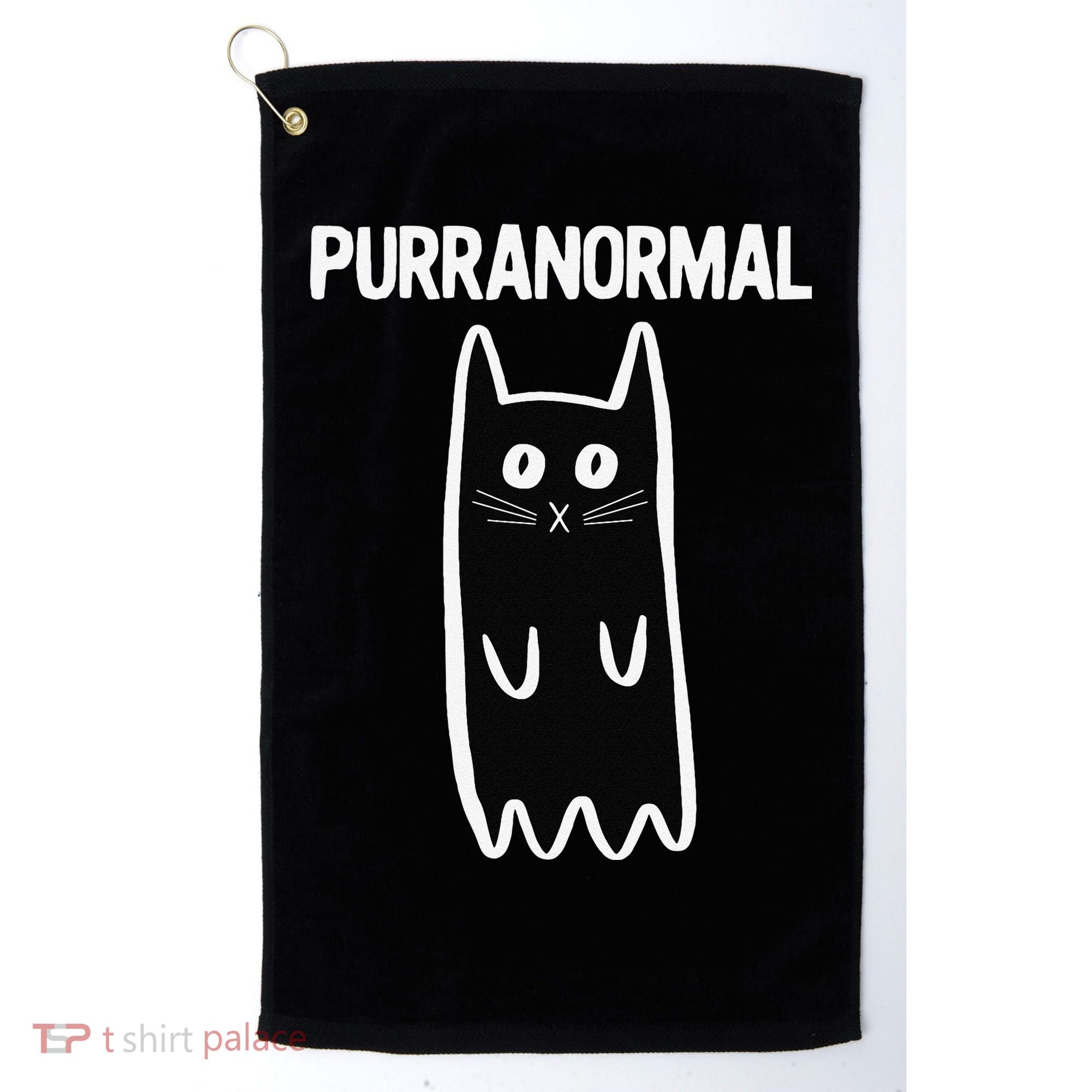 Purranormal Ghost Cat Paranormal Halloween Kitty Cat Golf Towel