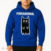 Purranormal Ghost Cat Paranormal Halloween Kitty Cat Hoodie thumb 2