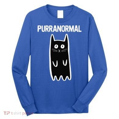 Purranormal Ghost Cat Paranormal Halloween Kitty Cat Long Sleeve Shirt