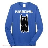 Purranormal Ghost Cat Paranormal Halloween Kitty Cat Long Sleeve Shirt thumb 0